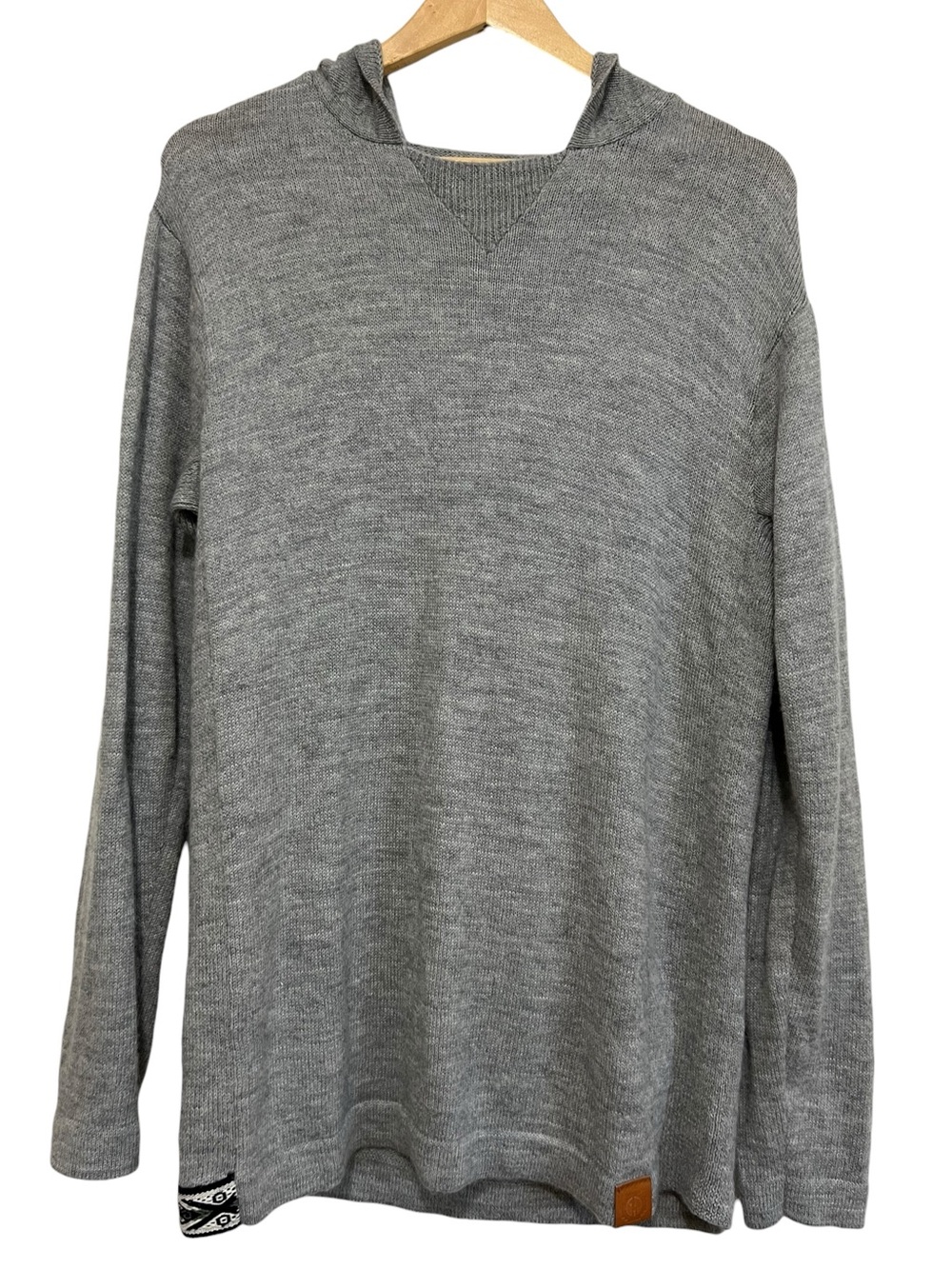 PAKA The Hoodie Knit Sweater Alpaca Blend Light Grey Large